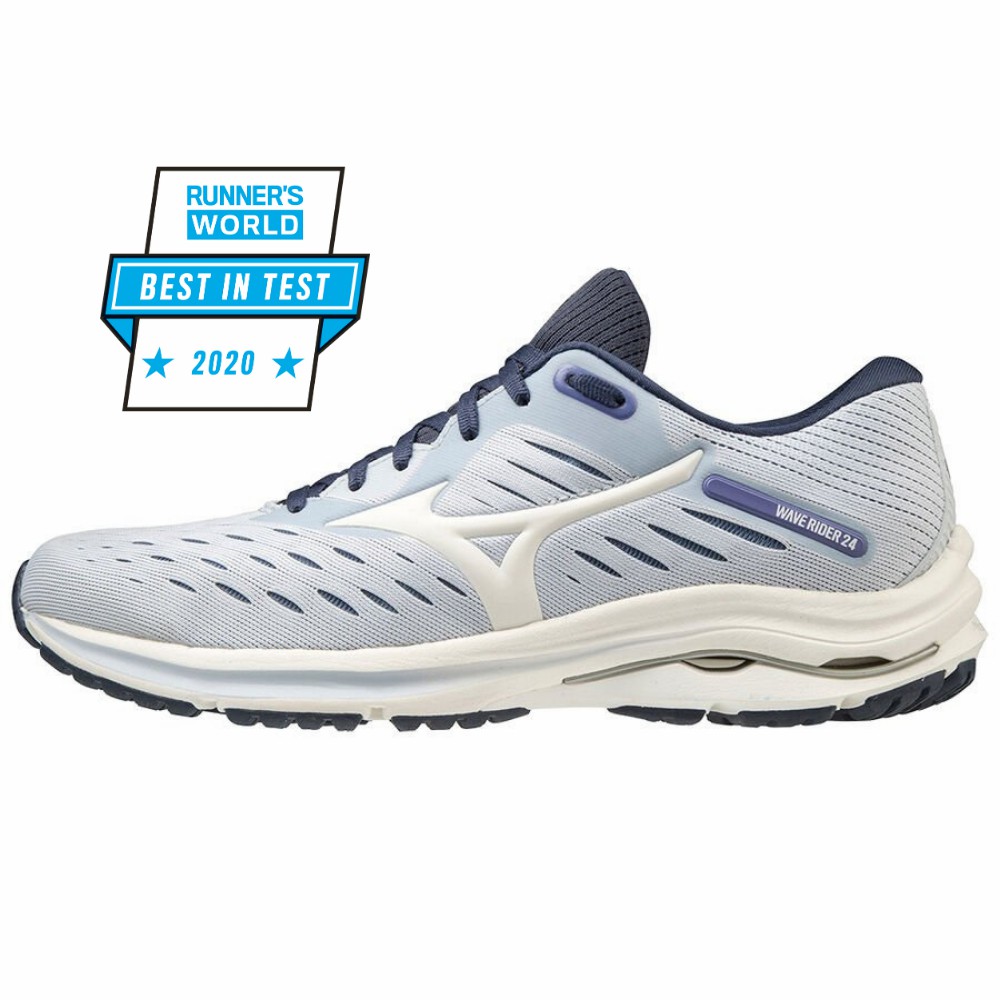 Tenis Para Correr Mizuno Wave Rider 24 Para Mujer Blancos/Azules 5204869-KH